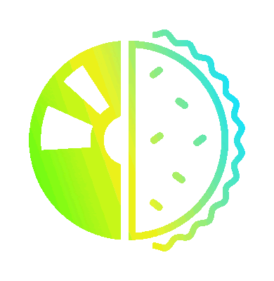 Holo Taco logo spinning in place, changing through rainbow gradient colours.