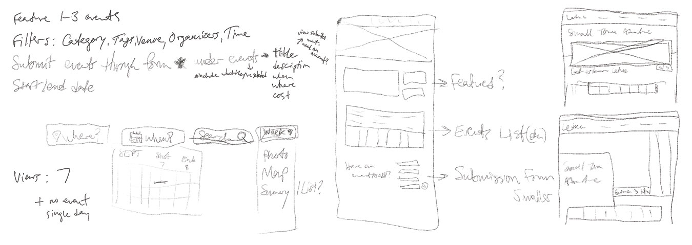 City of Leduc sketches, showing early iterations of the site design.