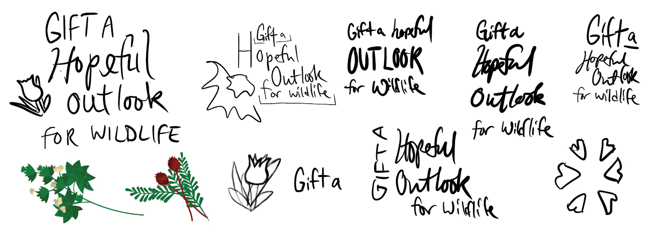 WWF sketches, of possible tagline options.